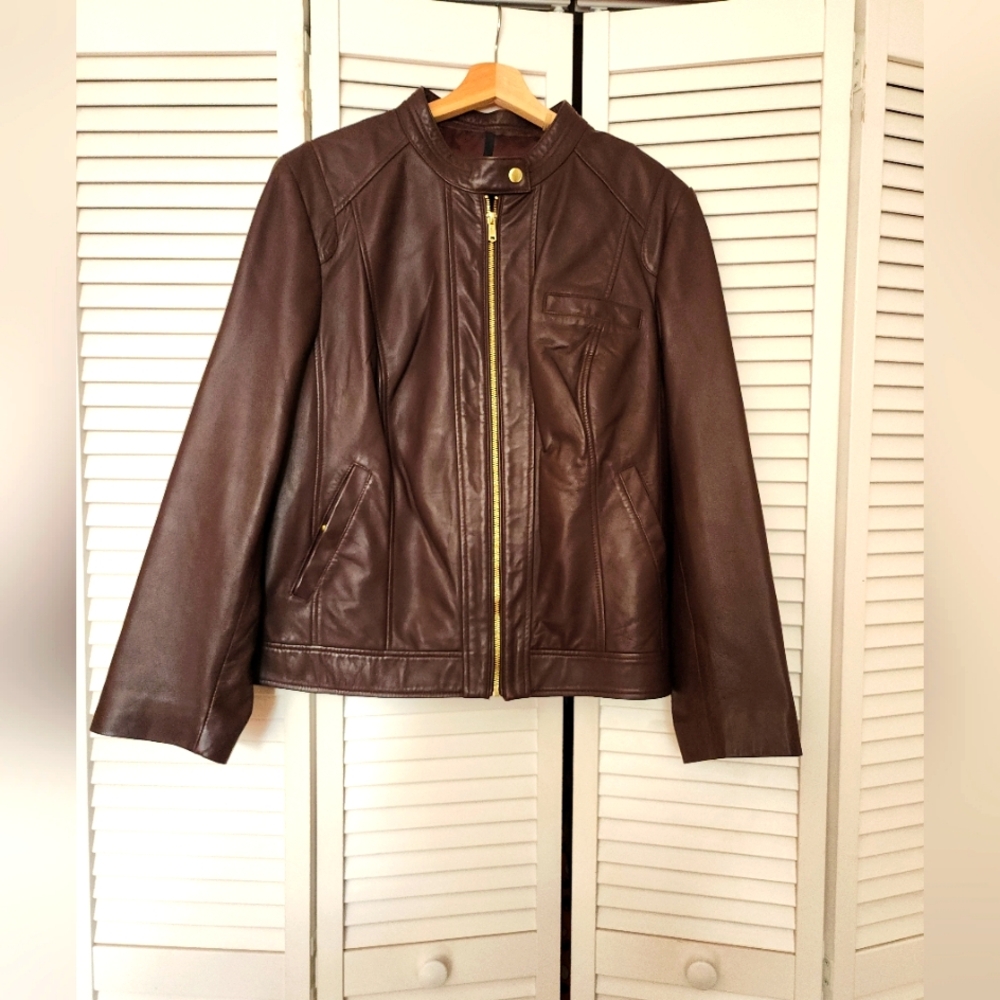 COLE HAAN Leather Jacket